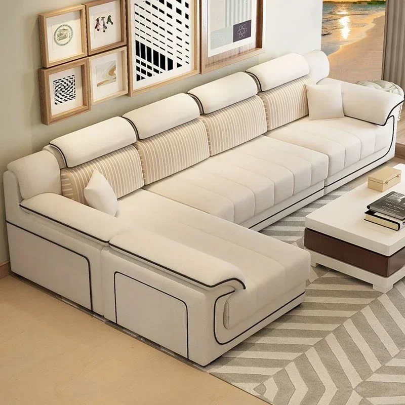 Home Cinema Sofa - Wood Beige European Sofas Filler Armrest