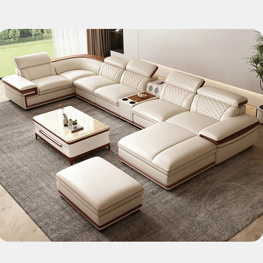 Home Cinema Sofa - MINGDIBAO Premium Italian Genuine Leather Sofa
