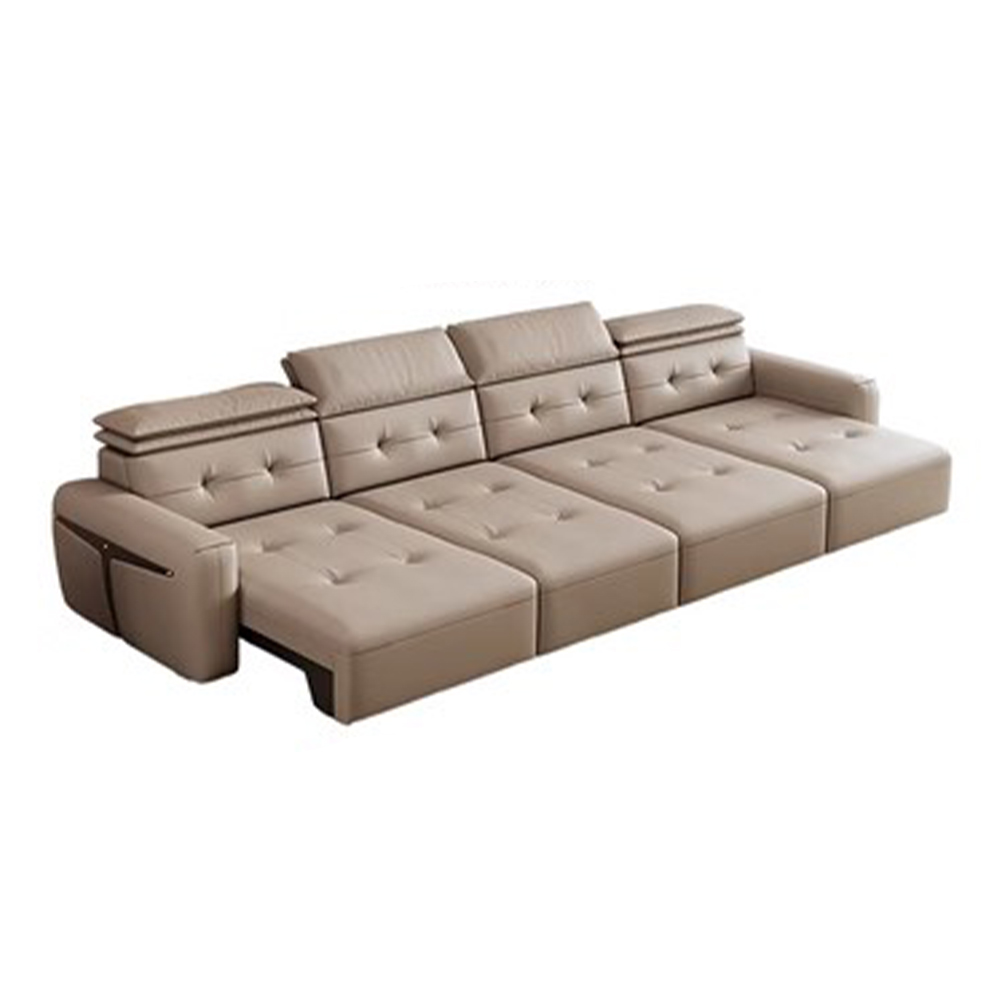 Home Cinema Sofa - MINGDIBAO Genuine Leather Electric Convertible Sofa