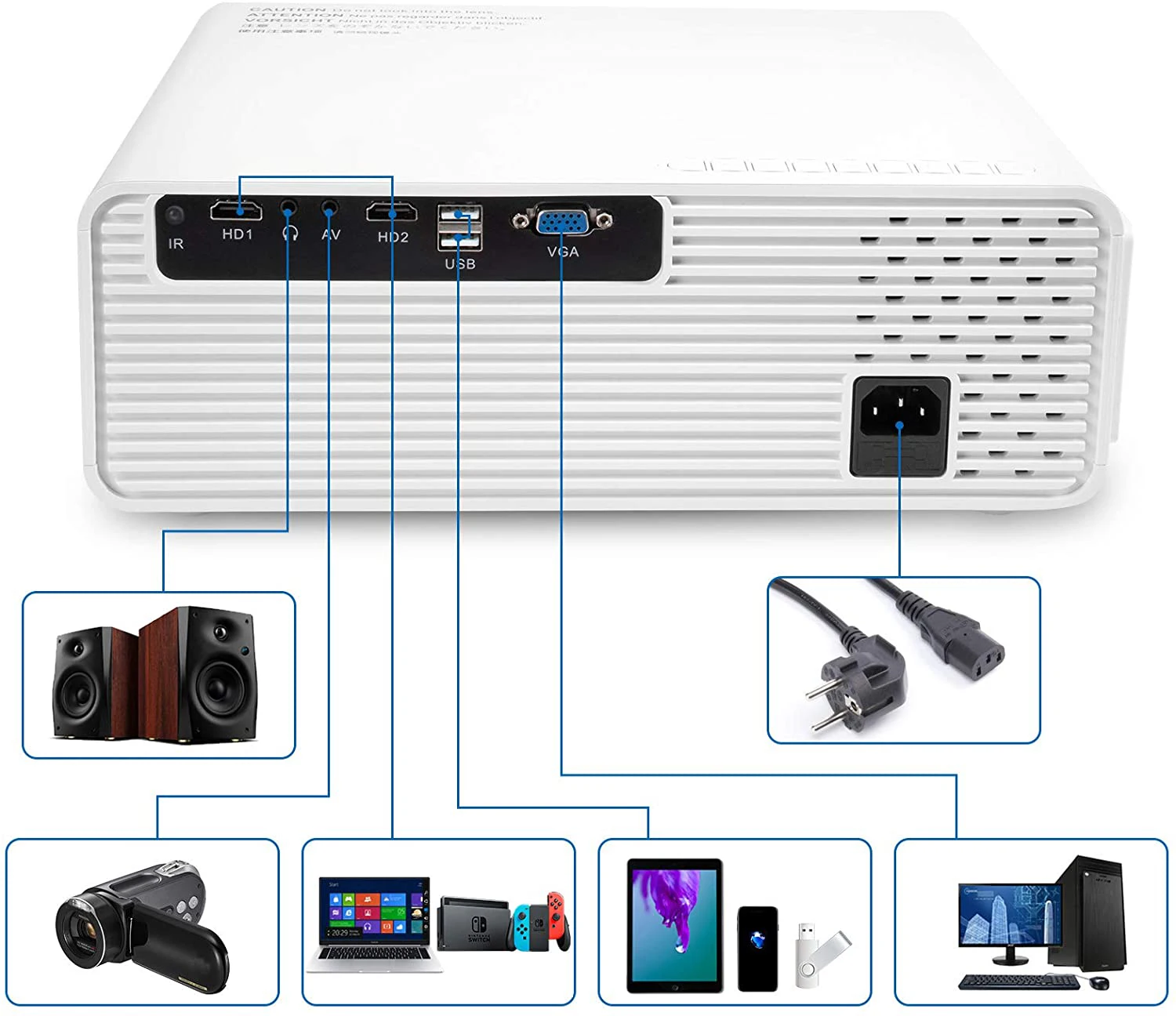New Design Projector Beamer 10 - Home Cinema Kids recension och pris