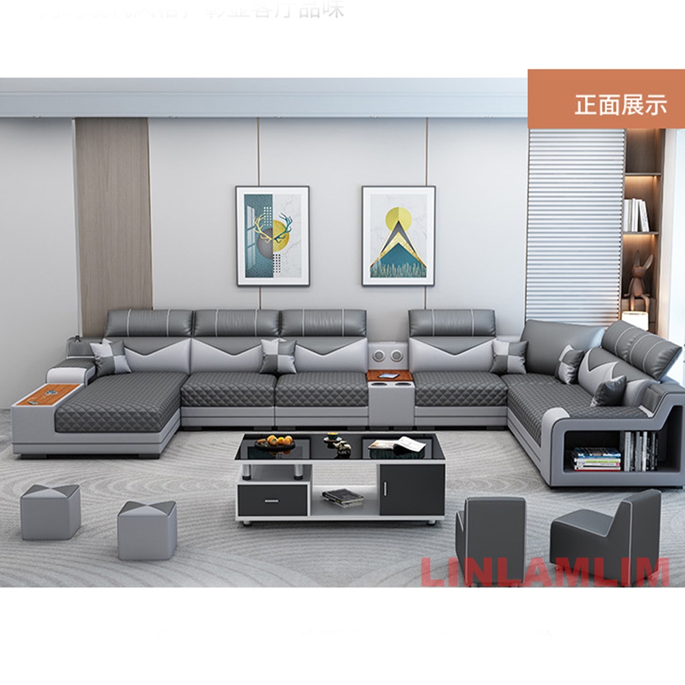 MANBAS U-Shaped Fabric Section - Home Cinema Sofa recension och pris