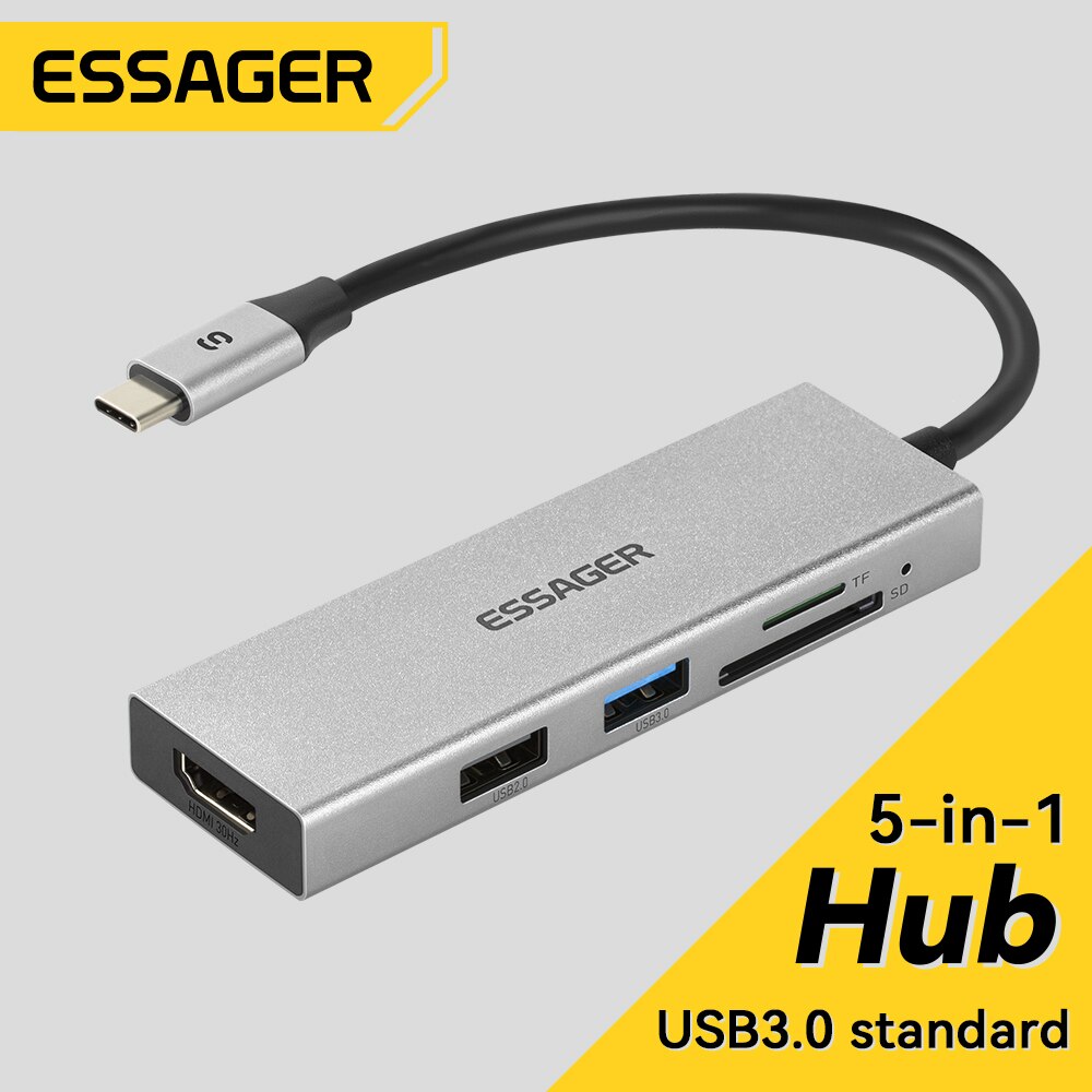 Essager 5 in 1 USB C HUB HDMI- - Home Cinema Usb recension och pris