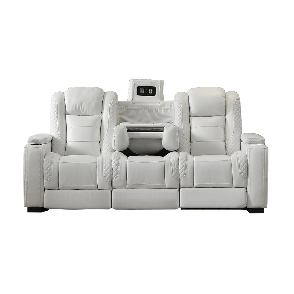 Luxury Power Recliner White Le - Home Cinema Sofa recension och pris